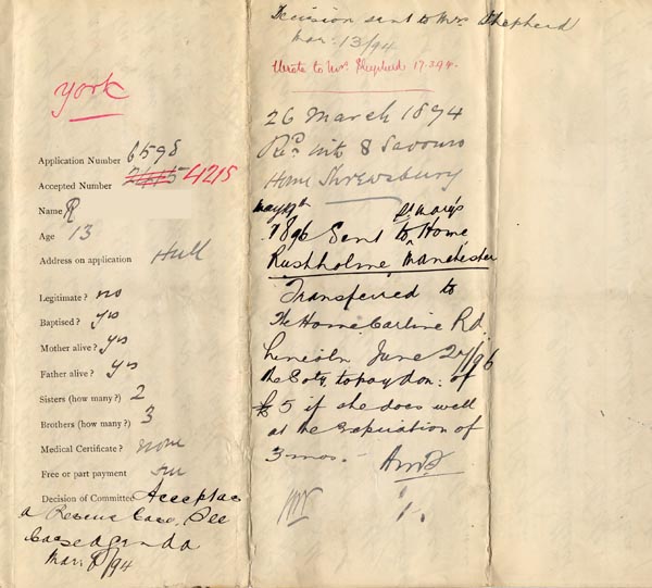 Large size image of Case 4215 1. Application to Waifs and Strays' Society  26 February 1894
 page 4