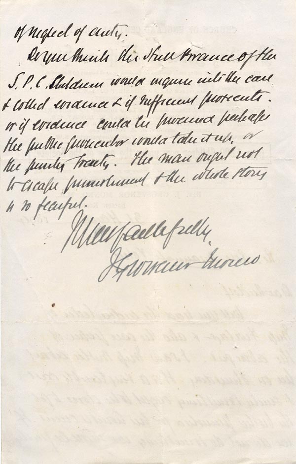 Large size image of Case 4215 4. Letter from Revd J. Grosvenor Monro to Edward Rudolf  31 March 1894
 page 2