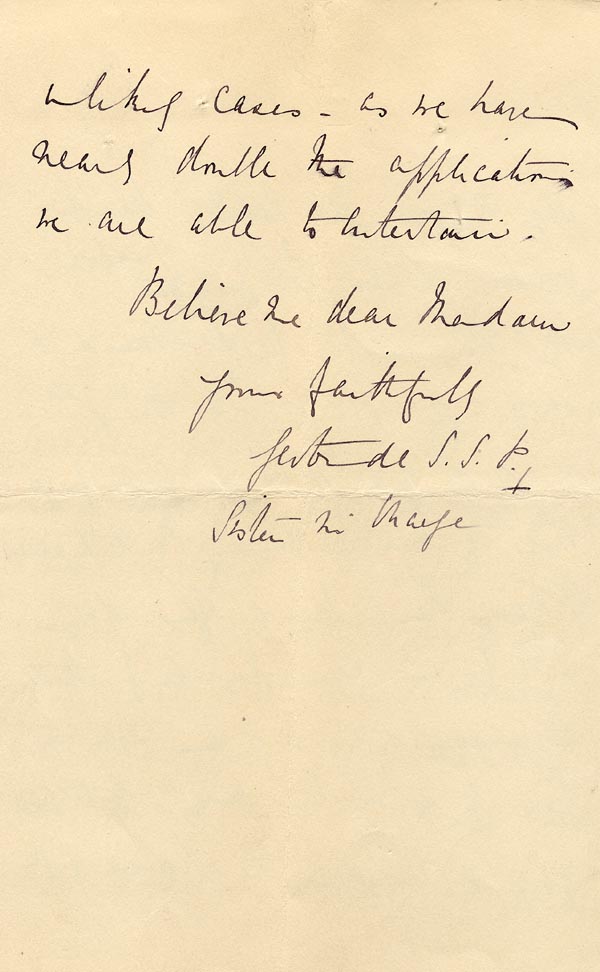 Large size image of Case 4215 5. Letter from Sister-in-Charge, St Mary's Home  22 May 1896
 page 4