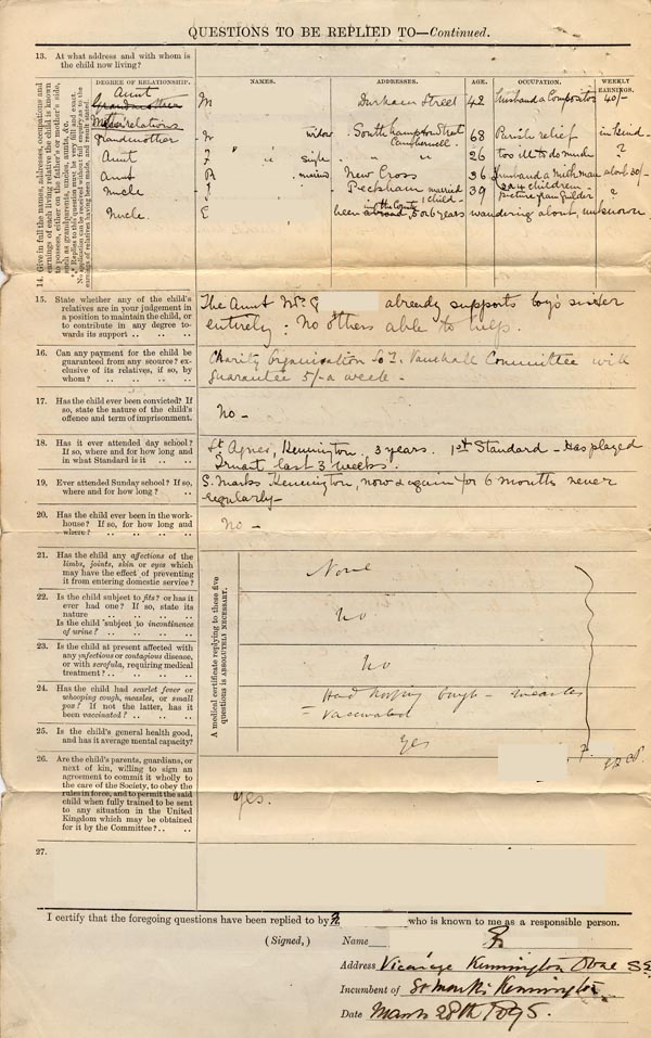 Large size image of Case 4751 1. Application to Waifs and Strays' Society  28 March 1895
 page 2