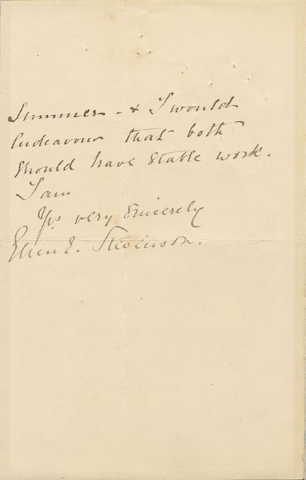 Large size image of Case 4751 4. Letter from Mrs Stevenson to Edward Rudolf   c. 2 April 1899
 page 2