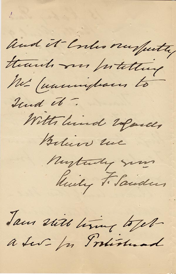 Large size image of Case 4770 5. Letter to Mr Rudolf from Miss Sanders 9 April 1895
 page 2