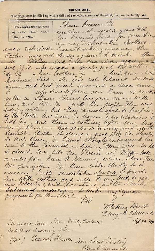 Large size image of Case 5008 1. Application to Waifs and Strays' Society 24 September 1895
 page 3