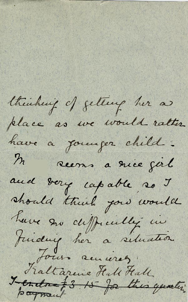 Large size image of Case 5008 18. Letter from Miss Hall Hall 18 July 1899
 page 3