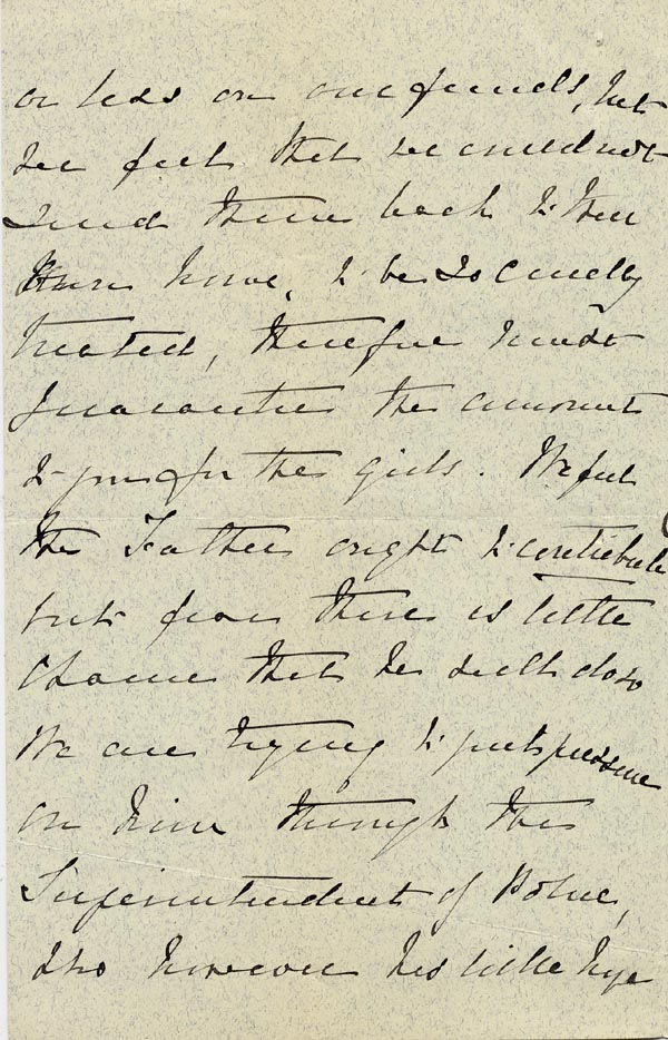 Large size image of Case 5504 3. Letter from St Michael's Home 14 August 1896
 page 2