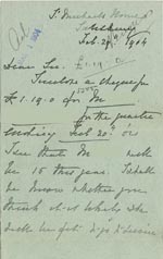 Image of Case 5505 6. Letter from St Michael's Home 29 February 1904
 page 1