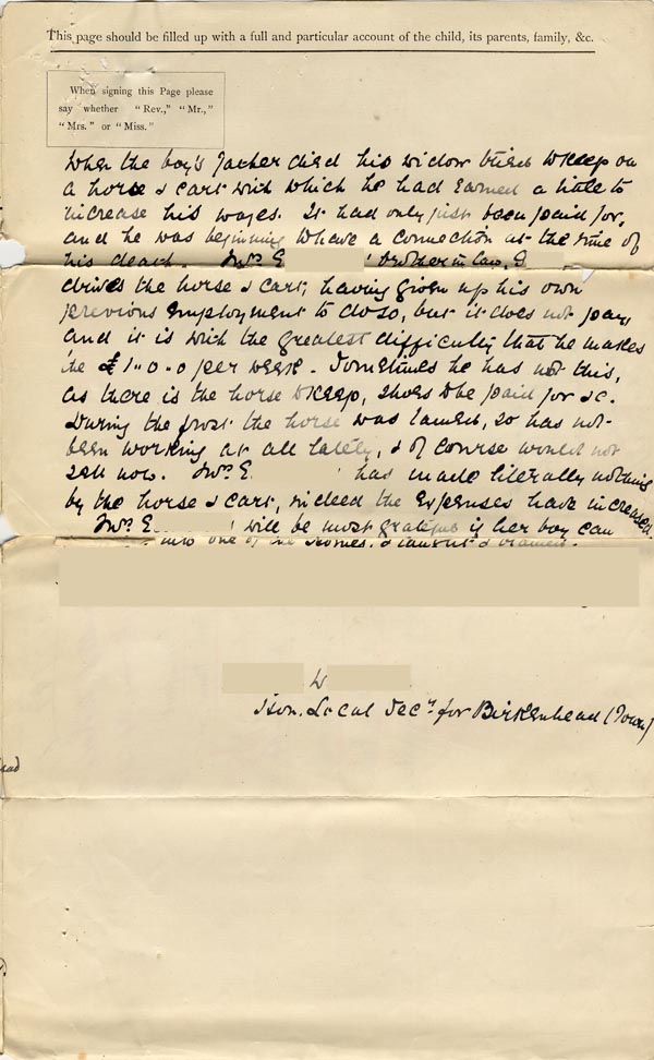 Large size image of Case 5929 1. Application to Waifs and Strays' Society 11 March 1897
 page 3
