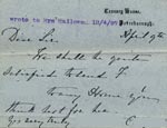 Image of Case 5959 4. Card from Mrs C.  9 April 1897
 page 1
