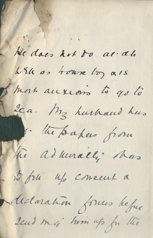 Large size image of Case 6001 2. Letter from Mrs Mansfield concerning J's health  22 November 1897
 page 2