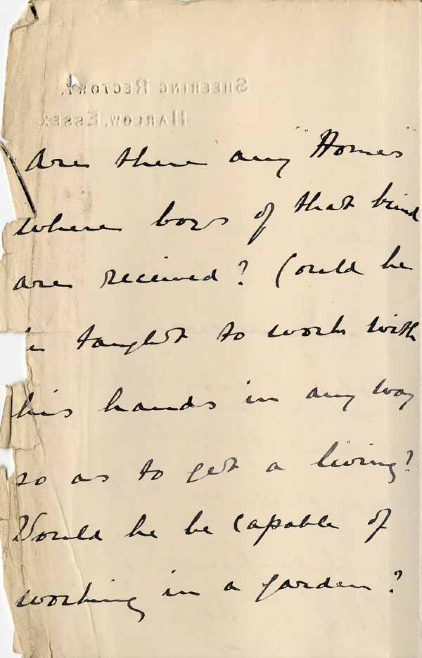 Large size image of Case 6001 14. Letter from Miss Williams about J's future  11 October 1907
 page 2