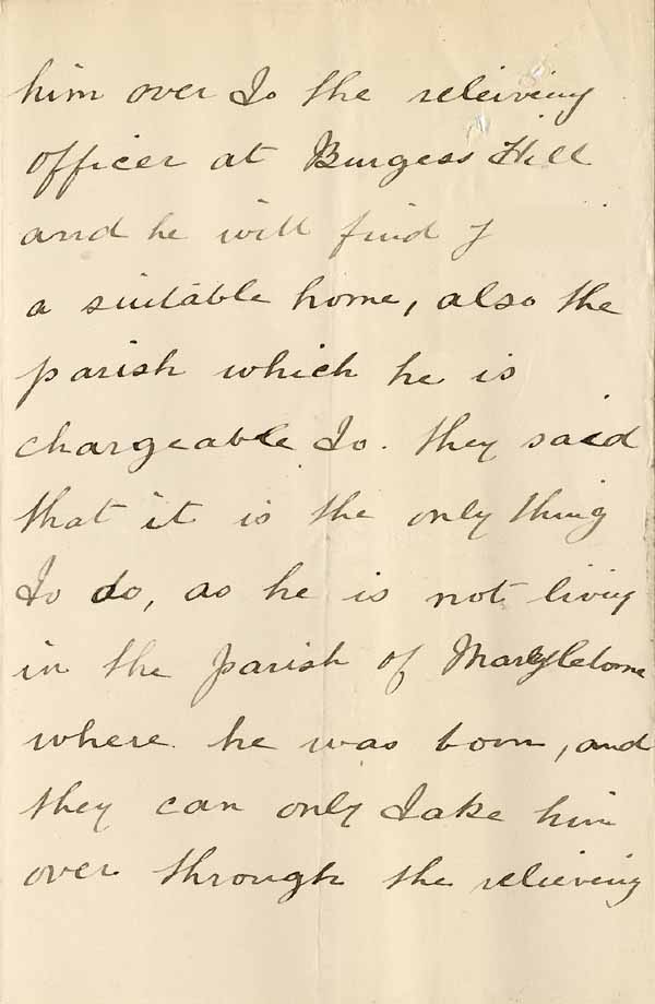 Large size image of Case 6001 25. Letter from J's aunt to Miss Williams suggesting the boy be helped by the Poor Law Guardians  12 February 1908
 page 2