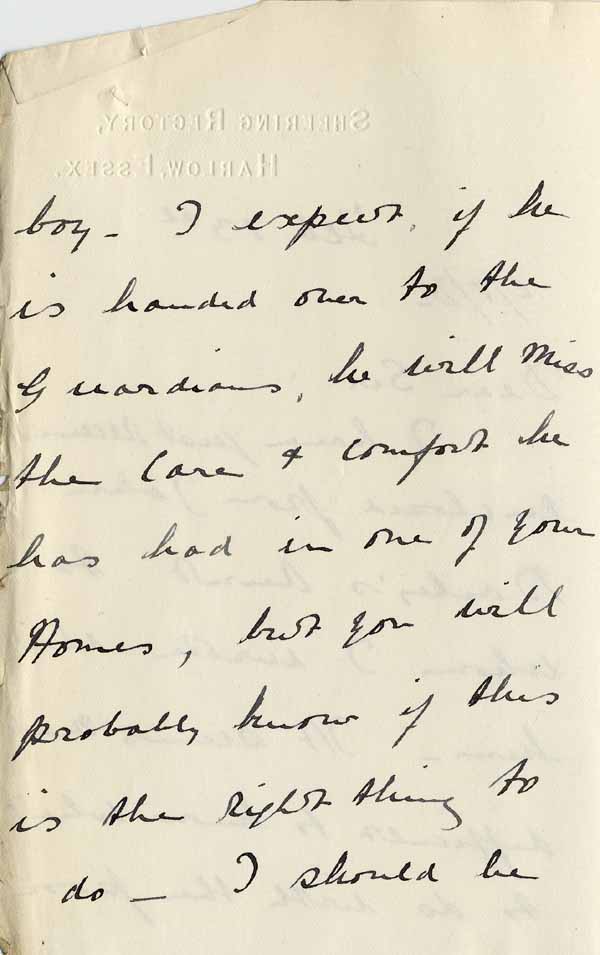 Large size image of Case 6001 26. Letter from Miss Williams to Revd Edward Rudolf enclosing the letter from J's aunt  13 February 1908
 page 2