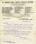 Image of Case 6001 17. Letter from Mr A. Fowler, Chief of Staff of Dr Barnardo's Homes saying they are unable to help  18 December 1907
 page 1