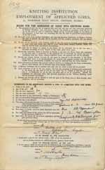Image of Case 6024 1. Application to the Knitting Institution for the Employment of Afflicted Girls, Croydon  1 May 1894
 page 1