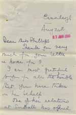 Image of Case 6024 18. Letter from Mrs B. saying that A. had gone to stay with relations in Southall  24 August 1941
 page 1