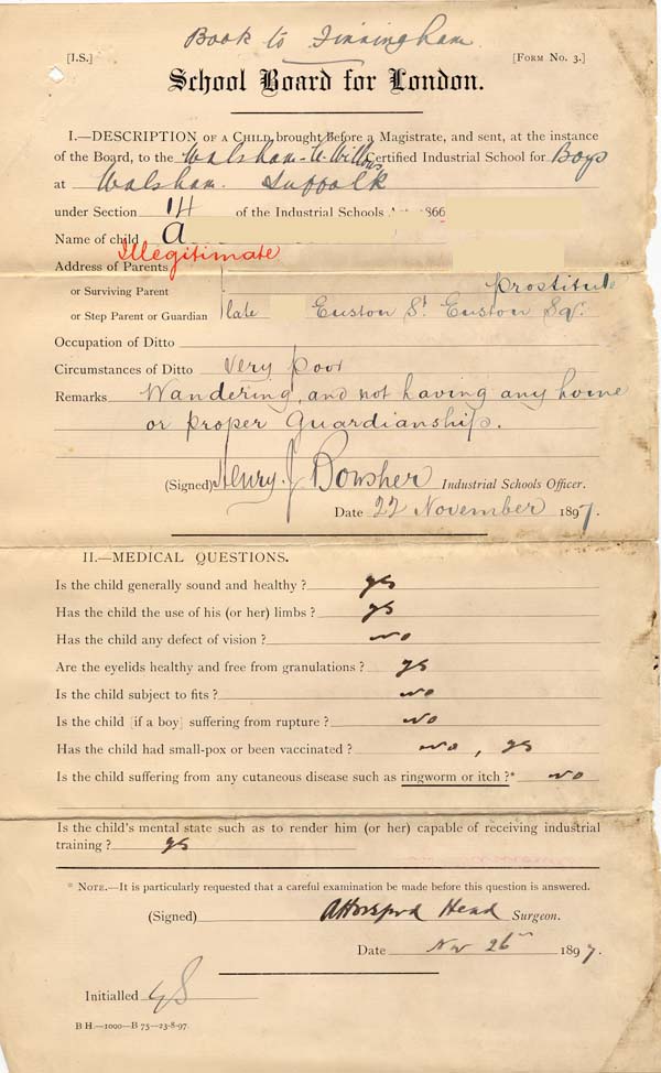 Large size image of Case 6213 2. Description of the child  22 November 1897
 page 1