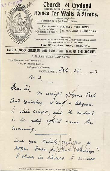 Large size image of Case 6334 3. Letter about E's unsatisfactory conduct  25 February 1903
 page 1