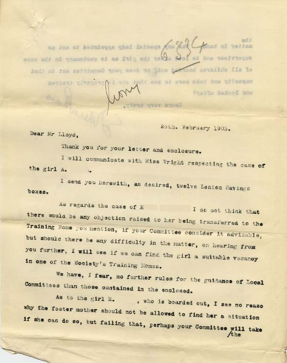Large size image of Case 6334 4. Reply from Revd E. Rudolf to above letter  26 February 1903
 page 1
