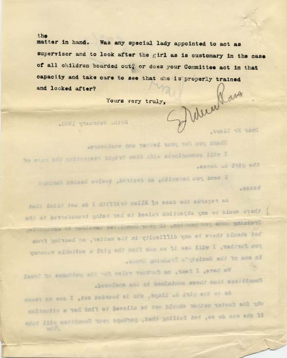 Large size image of Case 6334 4. Reply from Revd E. Rudolf to above letter  26 February 1903
 page 2