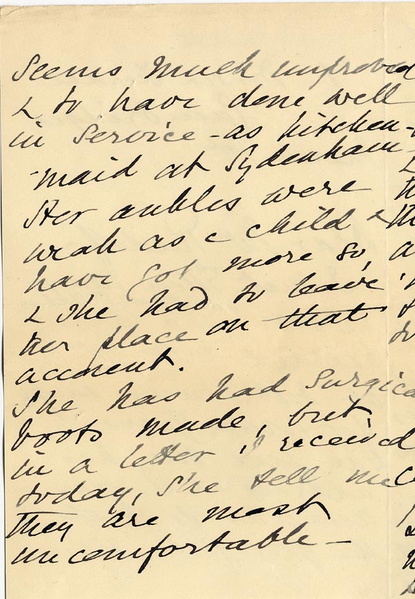 Large size image of Case 6351 12. Letter from Mrs Brandreth, Sec. of Rose Cottage Home For Girls to Edward Rudolf 1 March 1904
 page 2