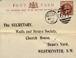 Image of Case 6351 3. Postcard from Mrs Brandreth, Sec. of Rose Cottage Home For Girls to Edward Rudolf  2 March 1898
 page 1