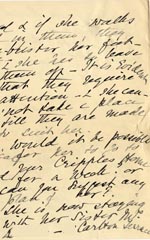 Image of Case 6351 12. Letter from Mrs Brandreth, Sec. of Rose Cottage Home For Girls to Edward Rudolf 1 March 1904
 page 3