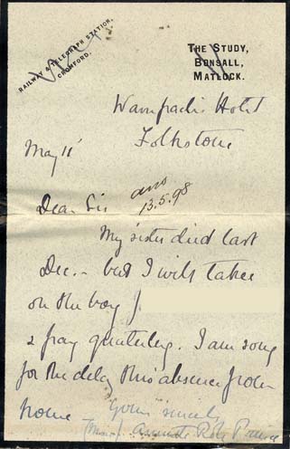 Large size image of Case 6428 7. Letter about J's maintenance payments  11 May [1898]
 page 1