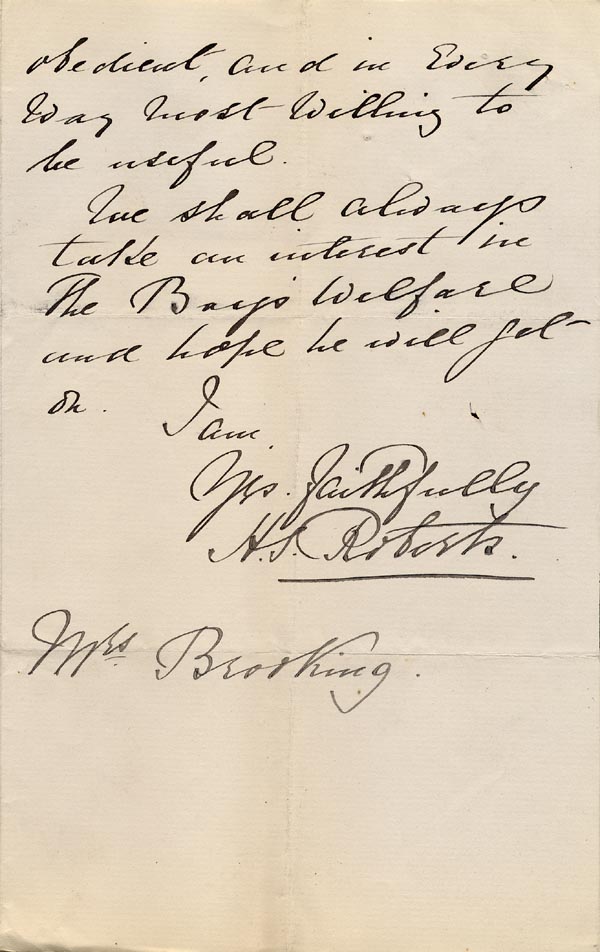 Large size image of Case 6537 15. Letter from the Frome Home giving H. a satisfactory reference  6 July 1900
 page 2