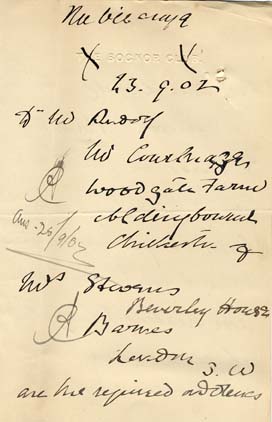 Large size image of Case 8455 8. Note from Bersted Home requesting J's removal  23 September 1902
 page 1