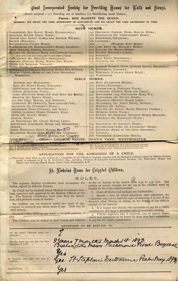 Large size image of Case 8587 1. Application to Waifs and Strays' Society  23 October 1901
 page 1