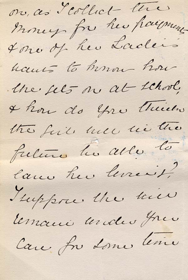 Large size image of Case 8587 7. Letter from Miss B. enquiring about E's progress  3 January1907
 page 2