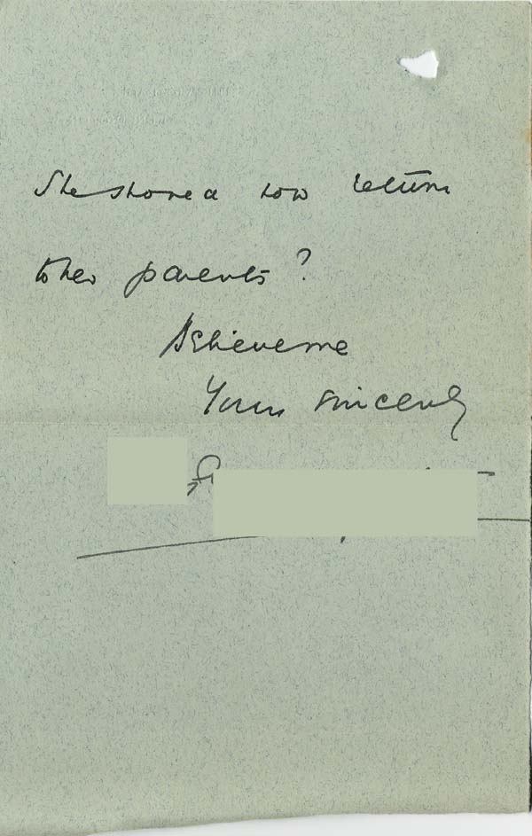 Large size image of Case 8587 9. Letter from the Vicar of Kensington about payments for E.  19 November 1909
 page 2