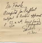 Image of Case 8587 4. Note accepting E. for the Byfleet Home  13 November 1901
 page 1
