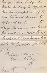Image of Case 8587 7. Letter from Miss B. enquiring about E's progress  3 January1907
 page 3