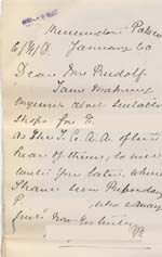 Image of Case 8587 20. Letter from Miss B. about suitable places for E. to work  20 January 1910
 page 1