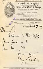 Image of Case 8587 24. Letter from St Nicholas' Home to Revd Edward Rudolf enclosing the above letter  7 March 1910
 page 1