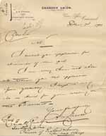 Image of Case 8625 3. Letter from Cannock Union enclosing the application form  3 December 1901
 page 1