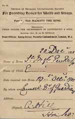 Image of Case 8625 7. Notice of admission to Penkndge Home  19 December 1901
 page 2