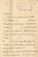 Image of Case 8645 2. Letter from Revd W.  24 November 1901
 page 1
