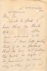 Image of Case 8645 14. Letter from Mrs W. asking about H.  1 March 1902
 page 1