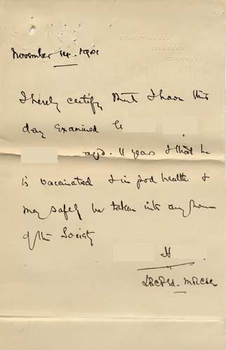 Large size image of Case 8723 4. Medical report on W.  14 November 1901
 page 1