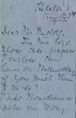 Image of Case 8723 11. Part of a letter from Miss Ratcliffe  23 August 1902
 page 1