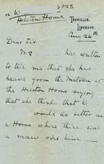 Image of Case 8723 12.  Letter from Miss Foster passing on the news that W. would do better under the control of a master  24 August 1902
 page 1