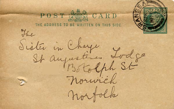 Large size image of Case 8790 8. Postcard from A's mother giving the girl's age  nd
 page 1