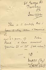 Image of Case 9045 2. Medical certificate  17 June 1902
 page 1