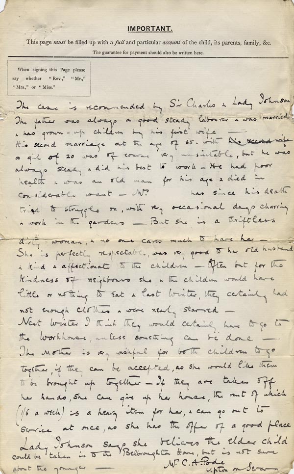 Large size image of Case 9059 1. Application to the Waifs and Strays' Society  17 June 1902
 page 3