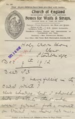 Image of Case 9059 4. Letter from the Holy Cross Home about E.  9 December 1912
 page 1