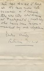 Image of Case 9059 4. Letter from the Holy Cross Home about E.  9 December 1912
 page 2