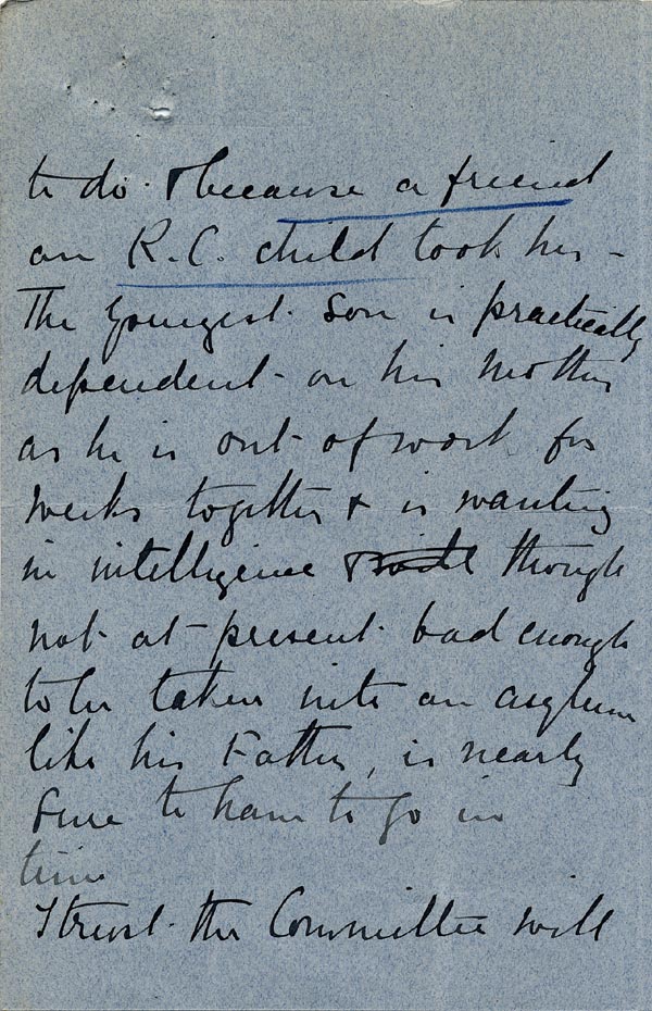 Large size image of Case 9126 4. Letter from Miss J. saying that E's mother was a member of the Church of England and giving more details of the case  24 June 1902
 page 2