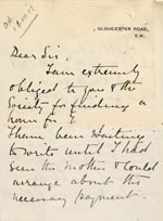 Image of Case 9126 6. Letter from Miss J. discussing the maintenance payment  18 July 1902
 page 1